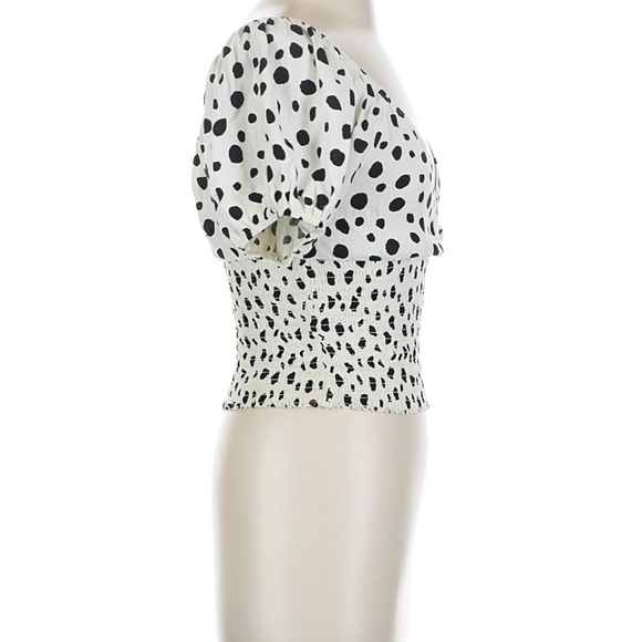 Reformation Black and White Polka Dot Blouse - Picture 3 of 6